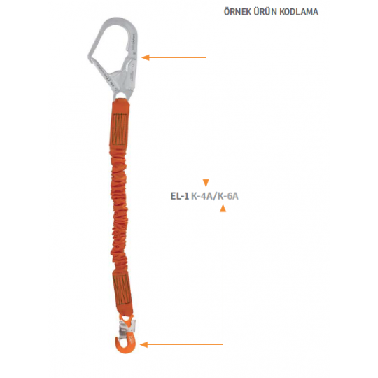 Kaya Safety EL-1 Tek Kol Şok Emicili Elastik Lanyard Kaya Safety EL-1 Tek Kol Şok Emicili Elastik Lanyard