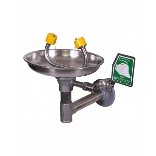 Duvara Monte, Flanş Bağlantılı, Paslanmaz Çelik Göz/Yüz Yıkama Çeşmesi Duvara Monte, Flanş Bağlantılı, Paslanmaz Çelik Göz/Yüz Yıkama Çeşmesi