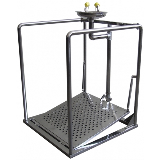 Göz/Yüz Yıkama Çeşmesi, Boy Tipi, Platformlu ve Korkuluklu Göz/Yüz Yıkama Çeşmesi, Boy Tipi, Platformlu ve Korkuluklu