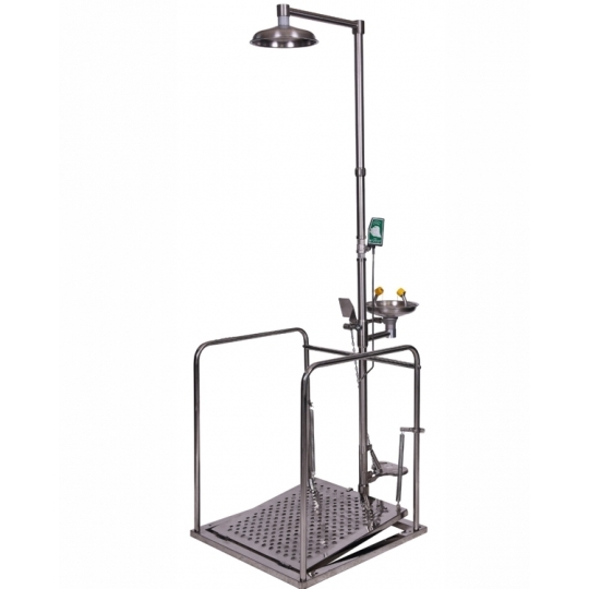 Kombine Duş, Boy Tipi, Korkuluklu, Platform ve Ayak Kumandalı Kombine Duş, Boy Tipi, Korkuluklu, Platform ve Ayak Kumandalı