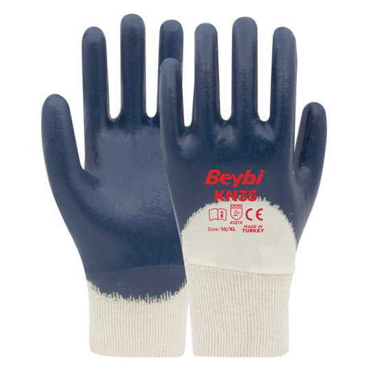 Beybi KN35 Yüksek Performanslı 3/4 Nitril Kaplı Pamuk Eldiven Beybi KN35 Yüksek Performanslı 3/4 Nitril Kaplı Pamuk Eldiven