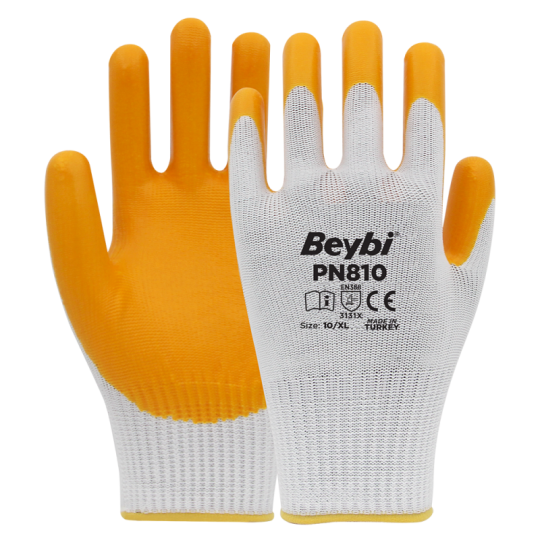 Beybi PN810 Polyester Örme Nitril Eldiven Beybi PN810 Polyester Örme Nitril Eldiven