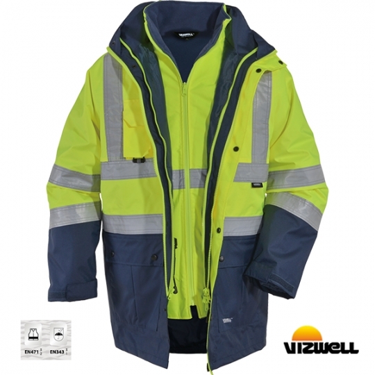 Vizwell™ VWJK44 300 D Oxford 5+1 Reflektörlü Parka Vizwell™ VWJK44 300 D Oxford 5+1 Reflektörlü Parka
